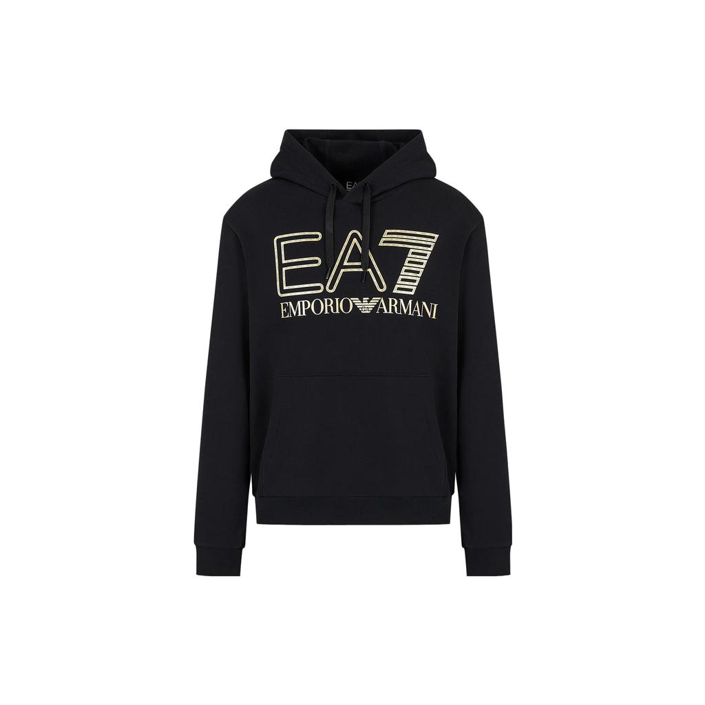 Emporio Armani logo foil-print cotton hoodie 6RPM09-PJSHZ-0208