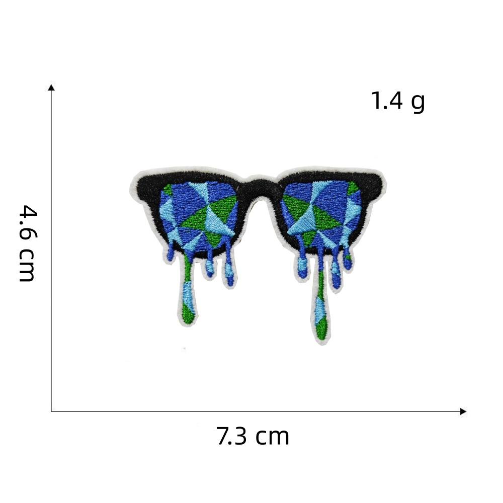 Personalized Blue Series Cloth Sticker Graffiti Decoration Cartoon Guitar Suitcase Computer Embroidery Hot Melt Adhesive Sticker