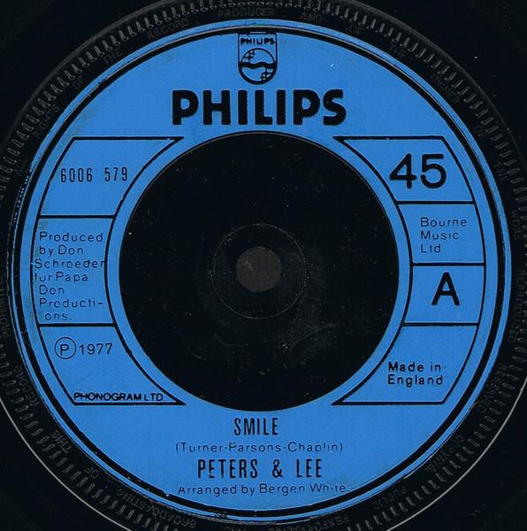 

7inch Record PETERS & LEE - Smile 6006579 Philips 1977 UK Pop Used