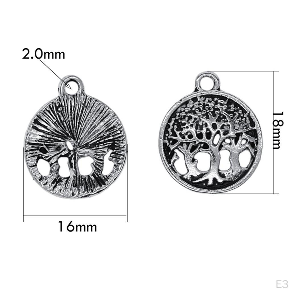 50pcs Tree Of Life Silver Charms For Jewelry Making Yoga Bracelets