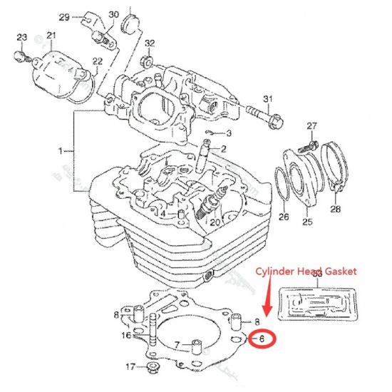 Motorcycle Cylinder Head Gasket For Suzuki DR350 SE 1990-1999 DR350SET 1990-1996 DR350SE 1997-1999 DR350 1993 1995