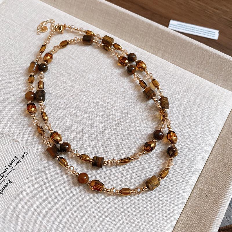 Color-matched Sequin Clasp Necklace, Retro and Luxurious, High-end Style, Sweater Chain, Suitable for Autumn and Winter, Niche Product