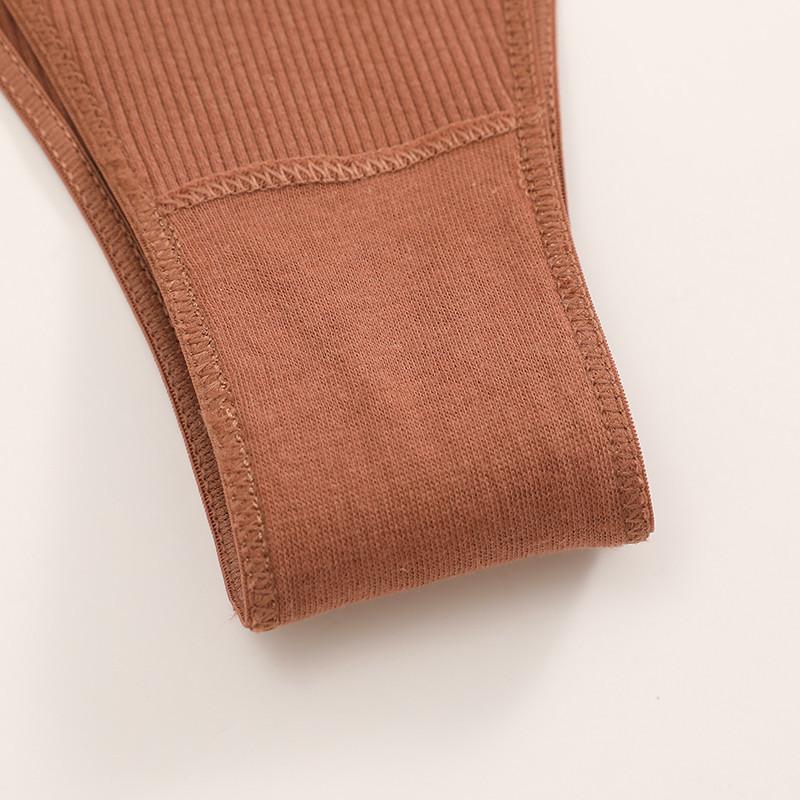 FINETOO Cotton Panties for Women Thong Underwear Solid Color Intimates Lingerie