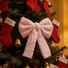 Large Pink Fluffy Bow Valentine's Day Decor for Gift Wrapping Christmas Tree Topper Cute Romantic Wall Door Decoration
