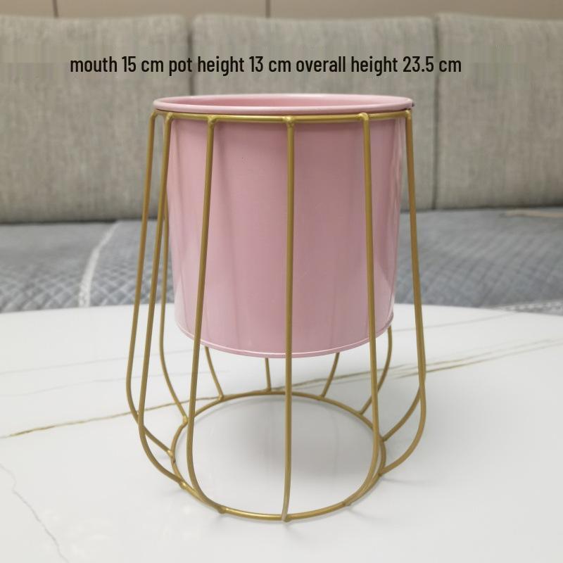 Nordic Wrought Iron Flower Stand - Indoor Tabletop Flower Pot for Creative Home Decor