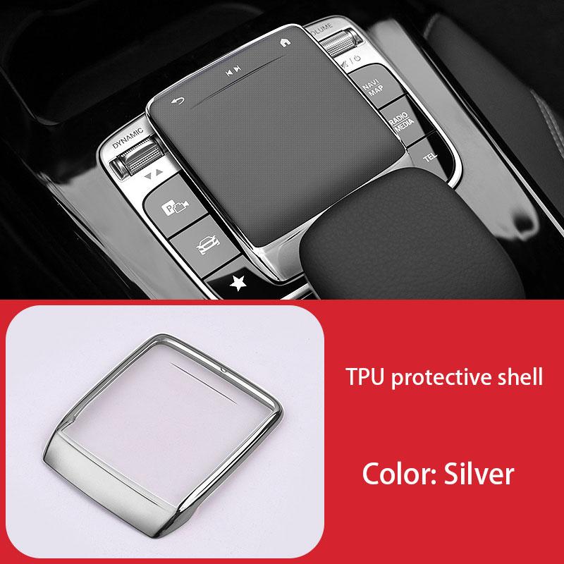

For Mercedes Benz A B CLA GLE GLS GLB GLA Class W177 W247 C118 W167 X167 X247 H247 Car Center Console Mouse TPU Protector Cover серебряный
