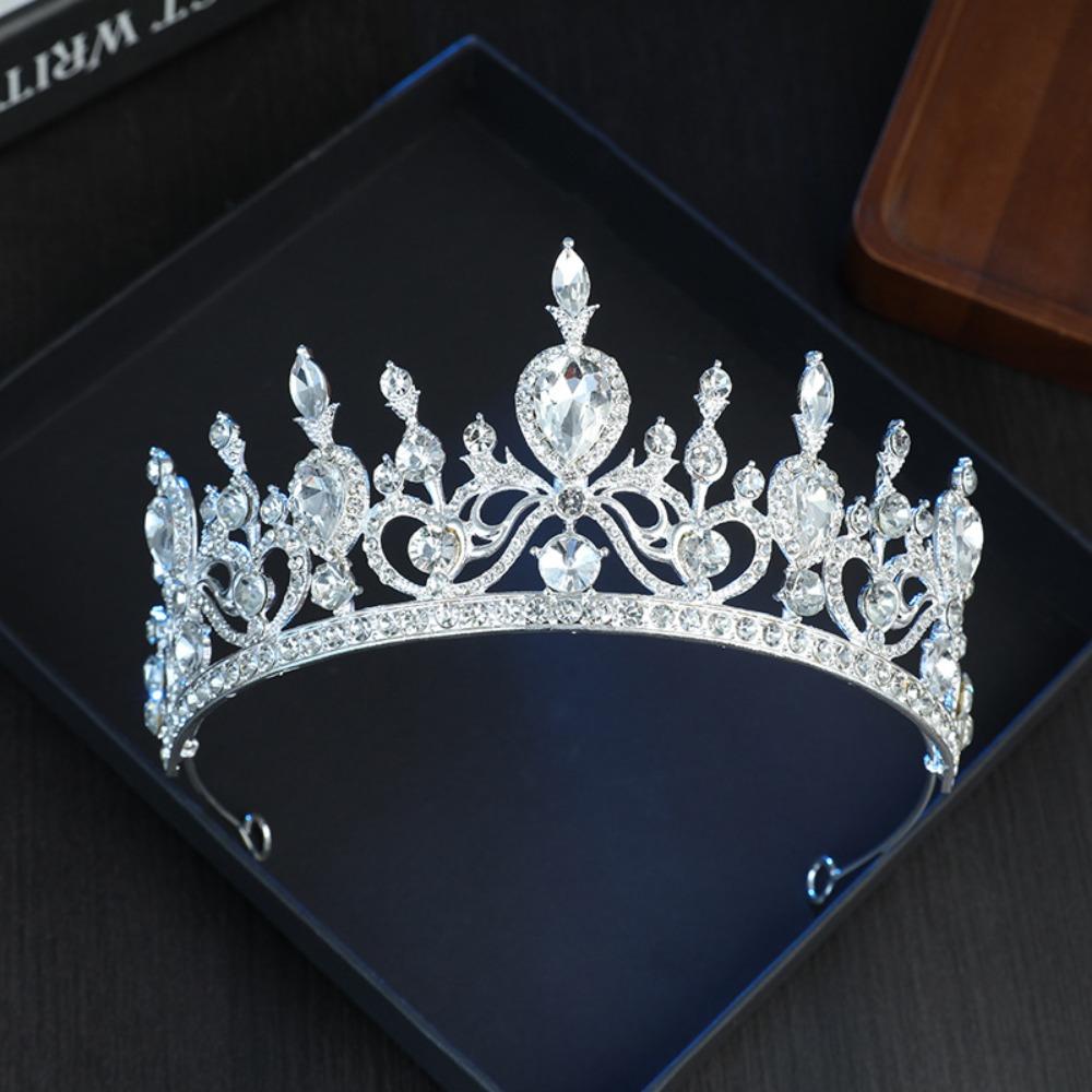 

Rhinestone Queen Princess Tiara Luxury Wedding Crown Wedding Party Supplies Style 1