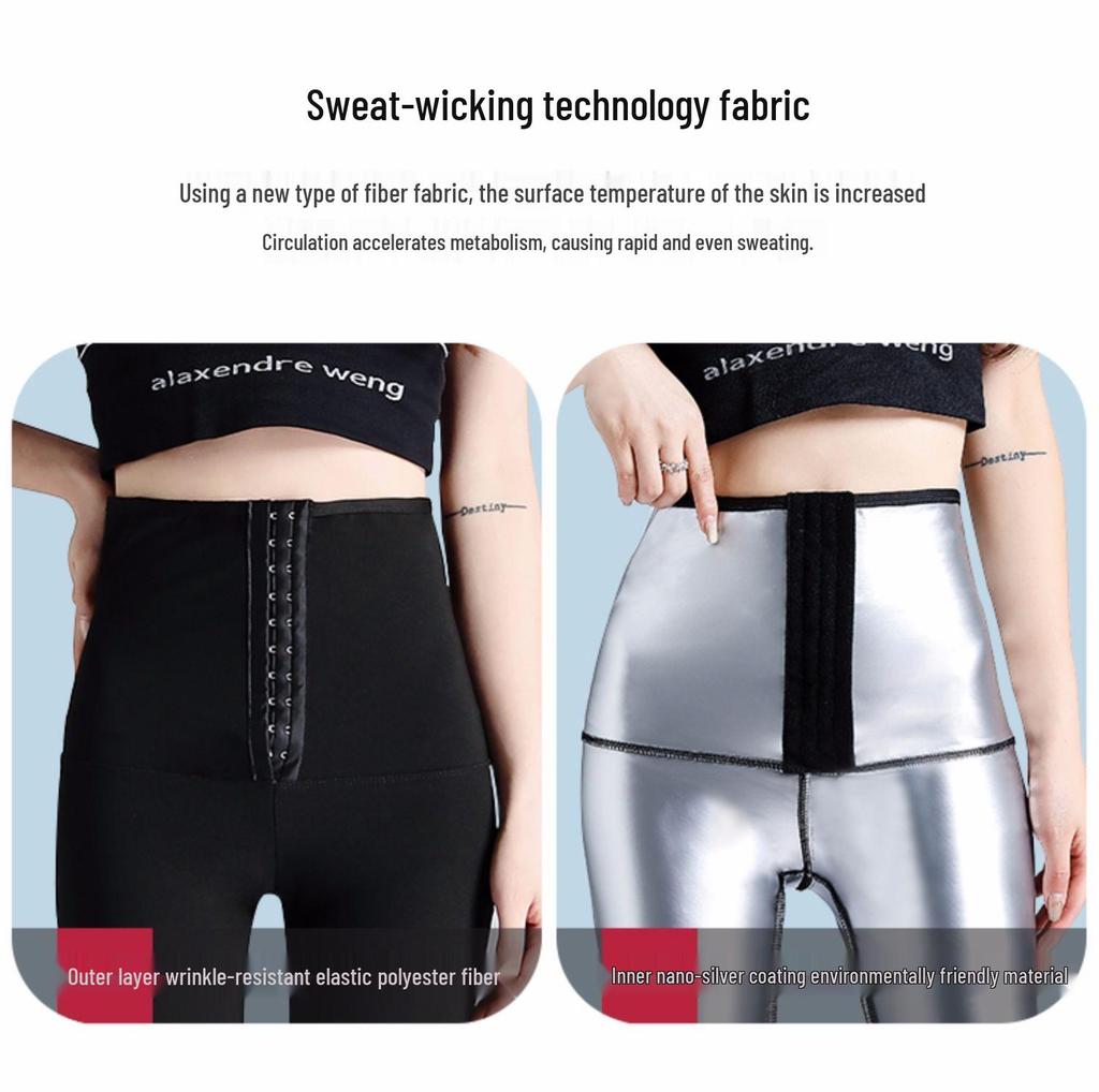Set Pantaloni Sport de Modelare pentru Femei 9 Minute - Control Abdomen, Croială Strânsă, Design cu Nasturi