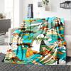 Custom Name Phineas Ferb's Backyard Adventure flannel Blanket for Super Soft Cute Comfort Blanket for Travel Bedding Couch Sofa Blanket