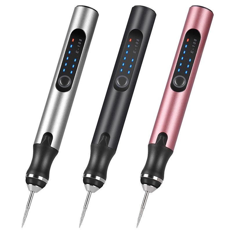 1/3 Geschwindigkeit Akku Mini Elektrischer Schleifer Bohrer Gravur Schnitzstift Polierer Rotationswerkzeuge DIY Set USB