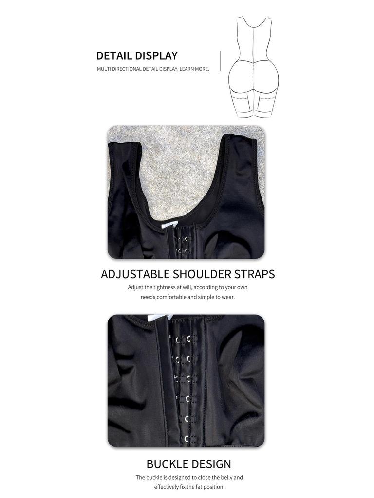 Plus Size Hook-and-Eye Open Crotch Body Shaper: Tummy Control & Hip Lift Slimming Bodysuit