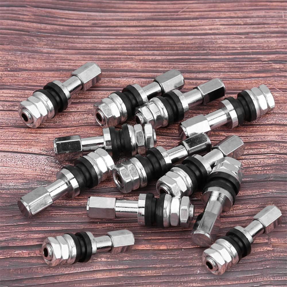 Inside Valve for Wheels, 12 Pieces, Universal Diameter 0.5 Inch (14 Mm), Total Length