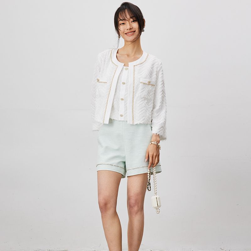 

Blacknini Yinwaf/Мадридский день круглый вырез Съемный Маленький А-силуэт Верхняя одежда/Шорты Light Jade-shorts S