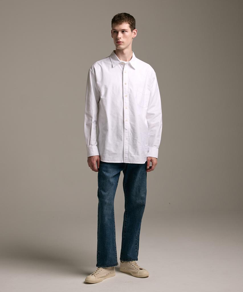 Jelolaunji [Premium Japanese Material] Essential Oxford Shirt White