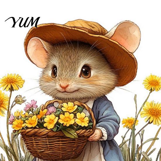 Waterproof Pvc Decals Mouse Wall Stickers, PVC Autumn Retro Fairy Tale Decals, Removable Peel Forest Animal Art And Stick for Kindergarten Indoor