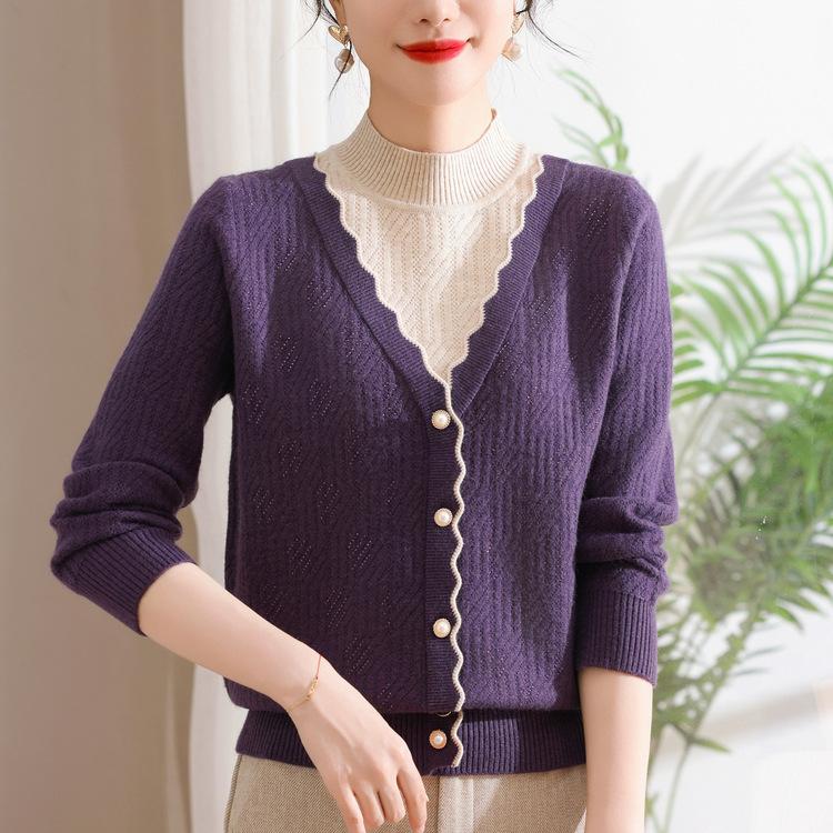 Autumn and Winter New Young Mother Thickened Sweater Retro Style Women's Wool Sweater