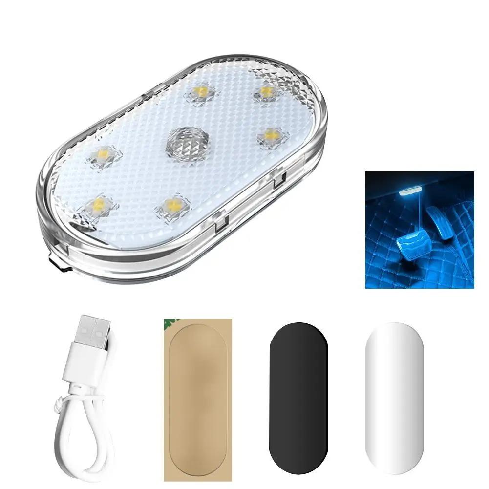 Car LED Touch Reading Light Wireless Interior Atmosphere Light Auto Roof Ceiling Lamps for Door Foot Trunk Storage Box