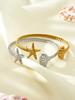 Summer Beach Series Fashion Personality Cute Bohemian Style Stainless Steel Plated 18K Gold Starfish, Shell Bracelet Female
