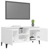 Vidaxl Szafka Tv, Metalowe Nóżki, Biała, 103,5X35X50 Cm