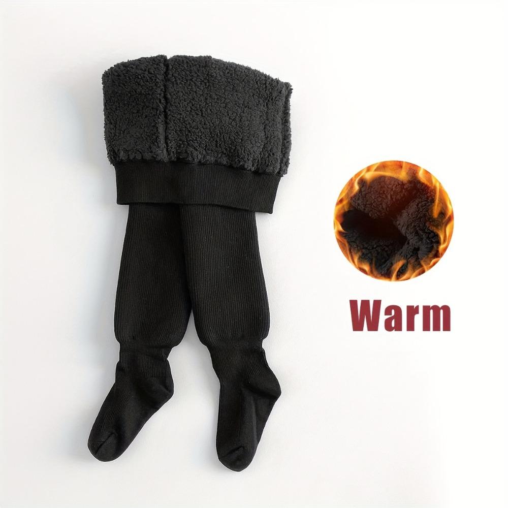 Comfortable and Warm Girls' Padded Pantyhose - Thick Elasticated Winter Stockings for Outdoor Activities