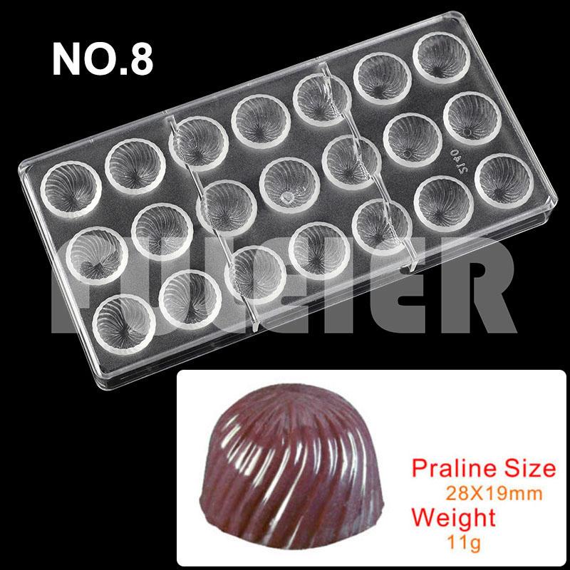Polycarbonat Schokoladenformen Quadratisch Rund Süßigkeiten Süßwarenriegel Form Backen Kuchen BonBon Süßwarenwerkzeuge Backzubehör