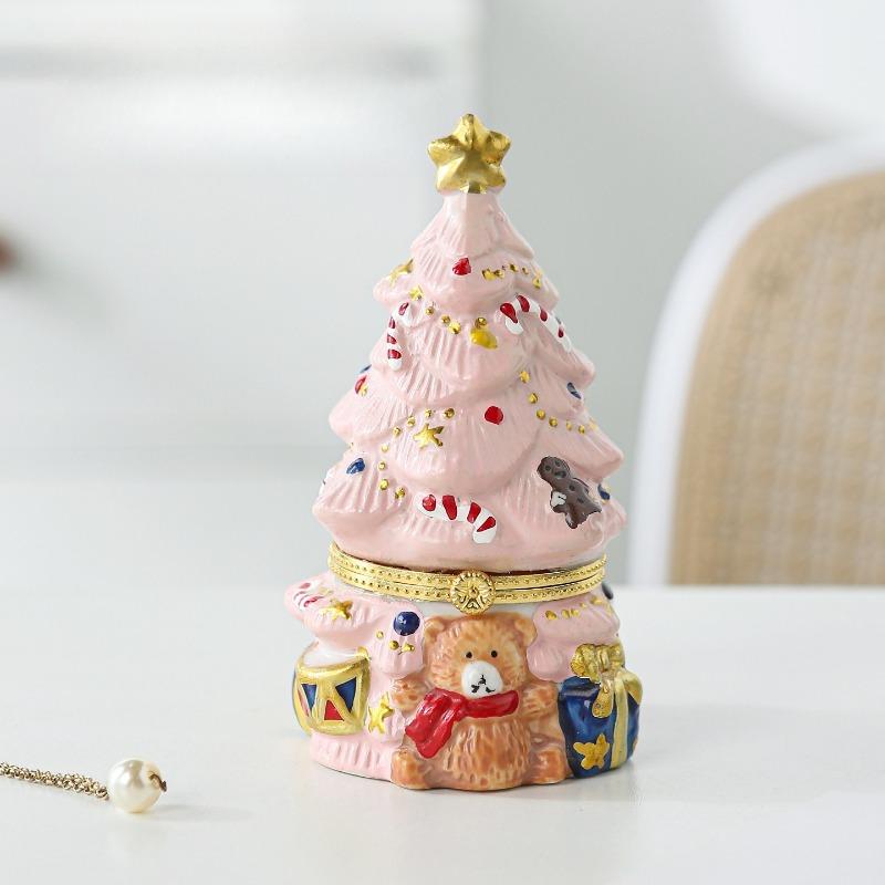 Bear Christmas Tree Jewelry Box Retro Storage Box for Girlfriends and Girlfriends Birthday Gifts Christmas Gifts
