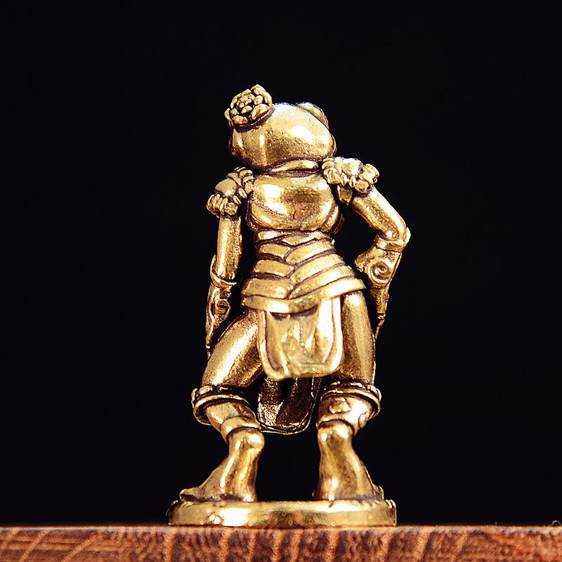 Graceful Frog Statue Ornaments Mini Antique Brass Frog Animal Sculpture Home Desk Decoration Tea Pet Collection Exquisite