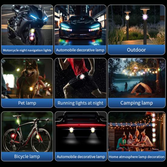 Uzaktan Kumandalı Kablosuz LED Çakar Işıklar Su Geçirmez Şarj Edilebilir 500mAh Yüksek Parlaklıkta Flaş Araba Gece Uyarı Işıkları Araba Motosiklet Bisiklet için