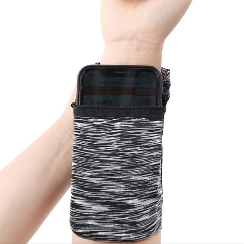 1 pochette portefeuille légère à fermeture éclair pour téléphone, carte, clé, bandeau anti-transpiration, pour gym, fitness, sport, cyclisme