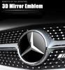 For Mercedes Benz Chrome Black 3D Mirror Emblem For Mercedes Benz A B C E S GLA GLB GLC GLE GLS GLK SLK SL ML-Class Front Grille