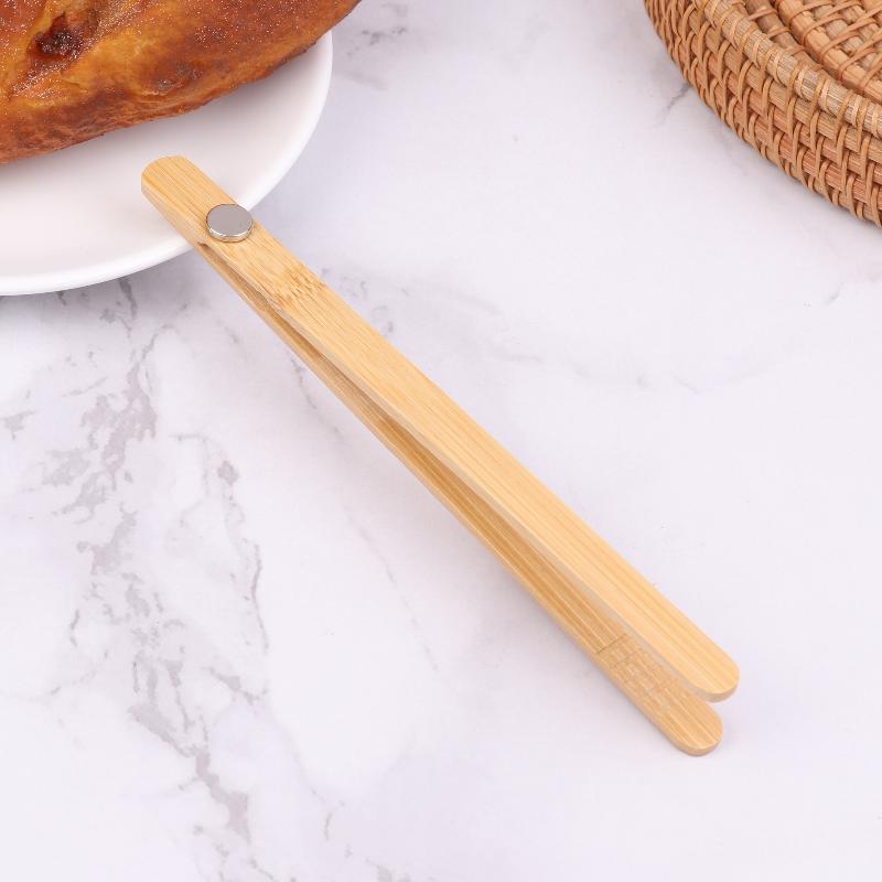 2Pcs Magnetic Bamboo Toast Tongs Wooden Tongs Durable And Stylish Kitchen Tool For Hot Bread, Fruits, Cheese