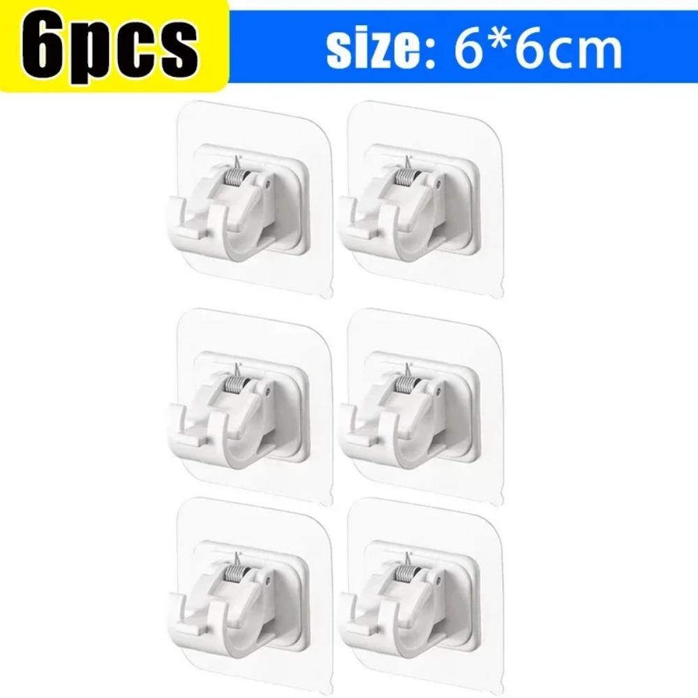 Clemă pentru perdea fără cuie, cleme pentru tije, cârlige autoadezive, cârlige pentru șină reglabile, duș, depozitare de uz casnic, agățat, suport pentru stick