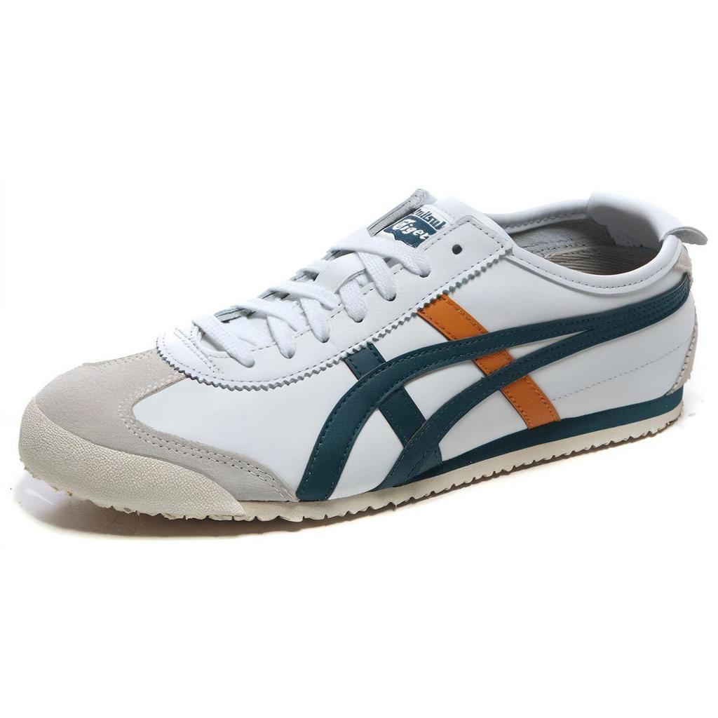 ONITSUKA TIGER Mexico 66 Comfortable Non-Slip Durable Low-Top Running Shoes Unisex Sneaker White Green Yellow D4J2L-0180