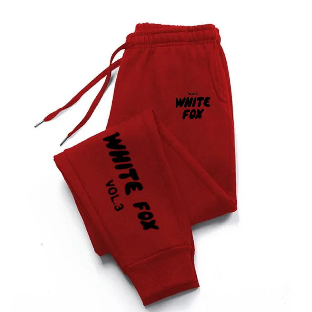 White Fox Joggers Fashion Baggy Pants Men Woman Casual Sweatpants Comfortable Fitness Trousers Womens Soft 2024New Versatile