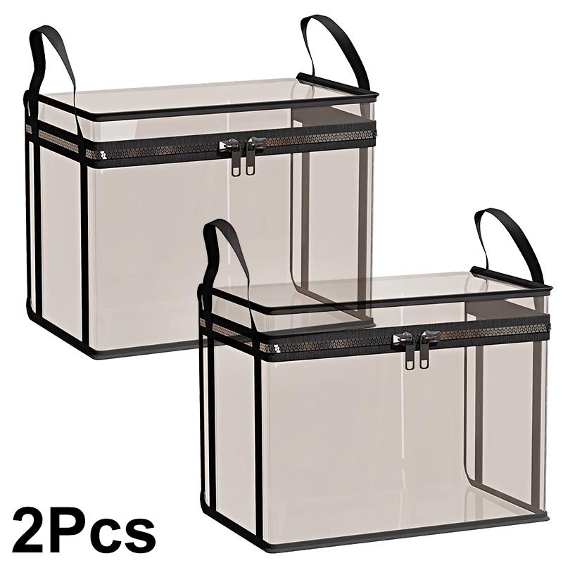 1/2pcs Storage Bag Dust-Proof Toy&Book Large Capacity PVC Multifunctional Storage Box Portable with Handle Foldable