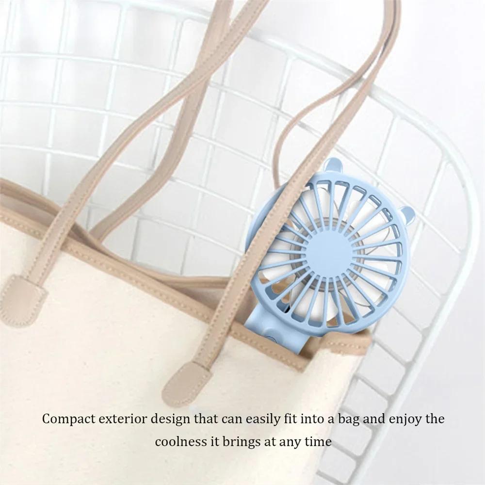Mini Handheld Fan Portable USB Rechargeable Fans Desk with Base Small Makeup Eyelash Cooler Women Girls Outdoor Office White