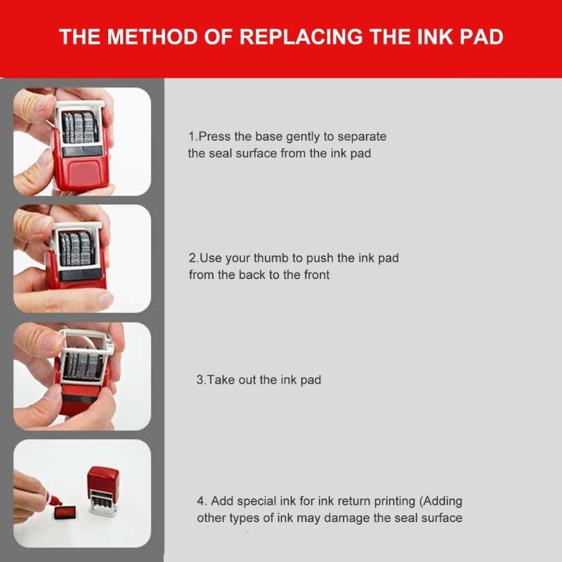 Multifunction English Date Stamp Adjustable Rubber Stamp Line Dater Number Roller Stamp Office Stamp Scrapbooking Stamp