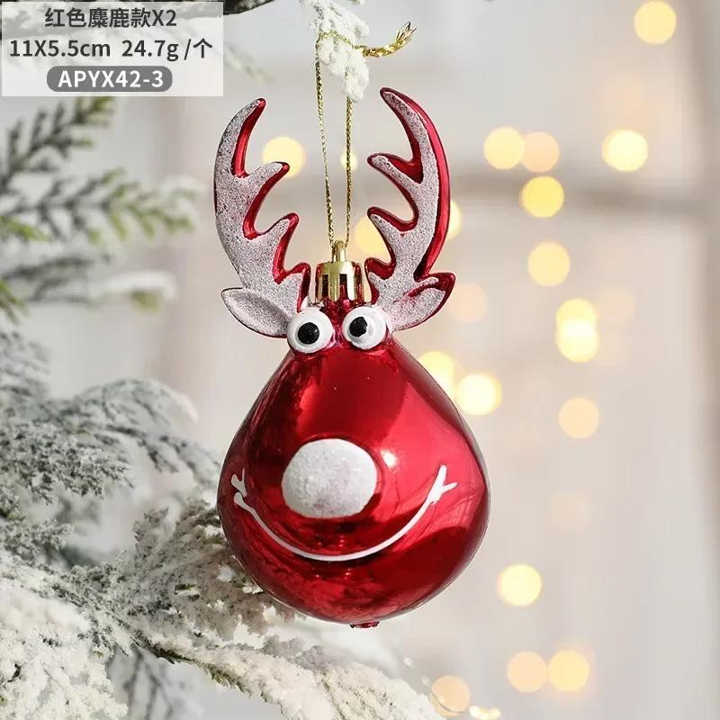 Christmas Antlers Deer Tree Pendants Hanging Balls Ornaments Xmas Decorations Ceiling Cute Deer Head Party Supplies Gifts