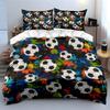 Vibrant Multicolor Splash Soccer Ball 3Pcs Bedding Set Soft Microfiber Bedding Set For Sports Lovers Teen Bedroom