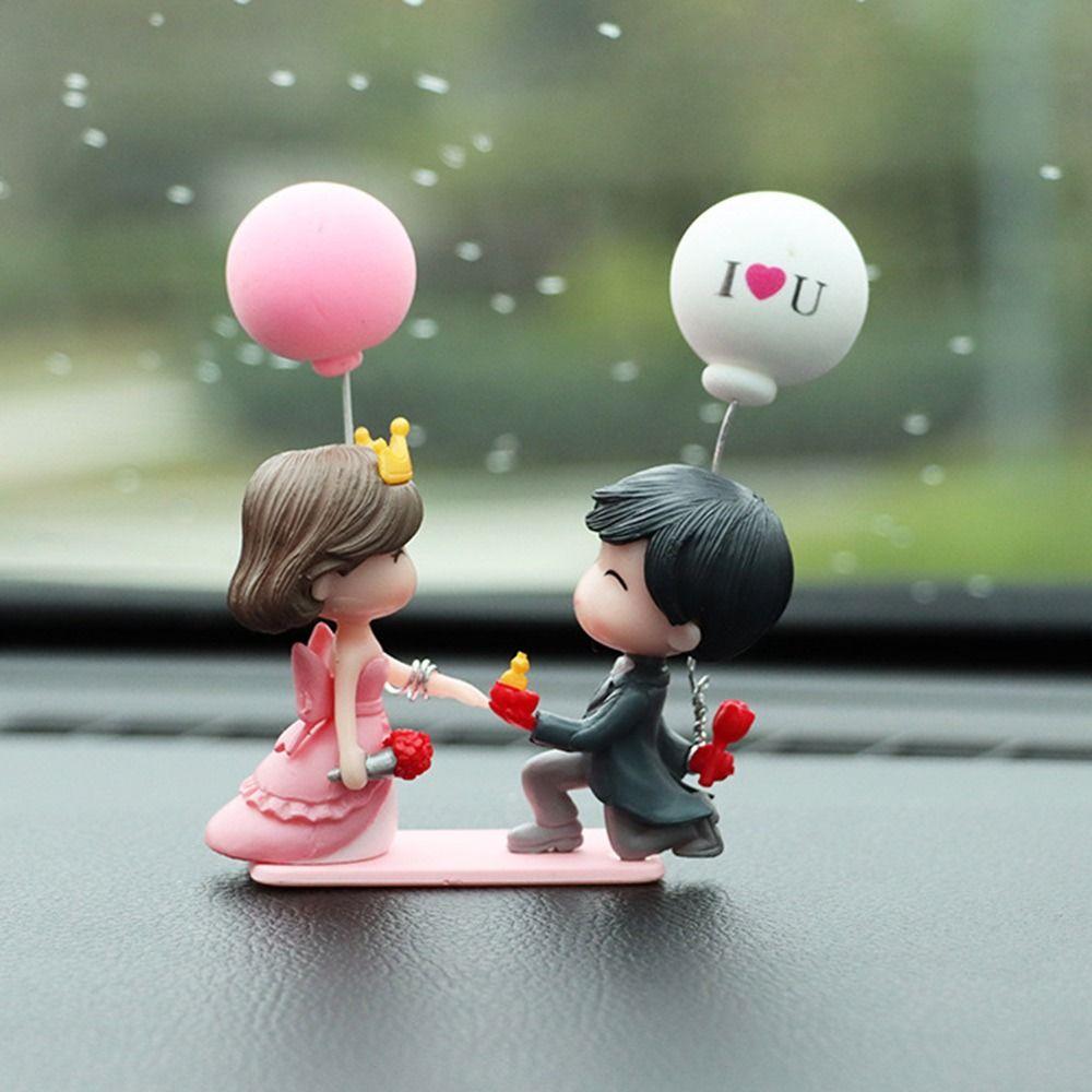 Car Ornament Model Auto Interior Decoration Perfume Clip Ornaments Balloon Kiss Anime Couples Dashboard Figurine Accessories