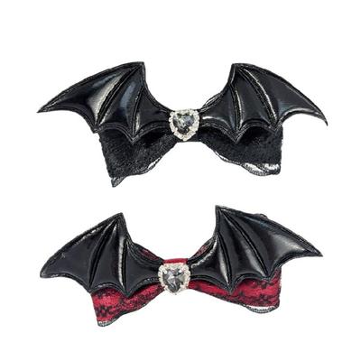 Bat Wing Hair Clip Novelty Lace Bows Hairpin Female Hairclip Halloween Headdress Lace Bows Hair Barrettes