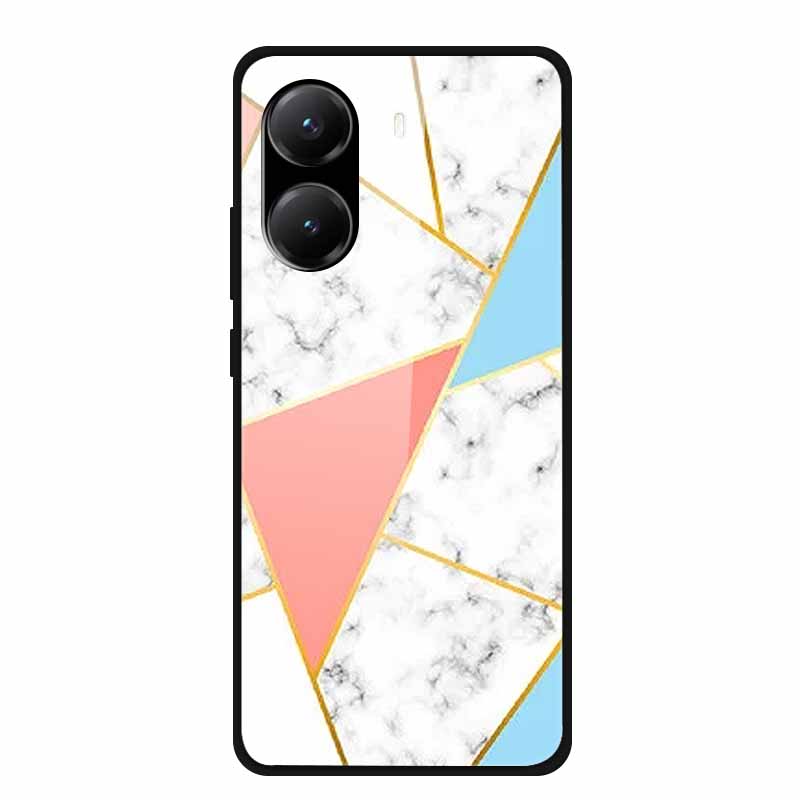 Tempered Glass Case For Poco X7 Pro Back Cover PC Hard Shockproof Cases for Xiaomi PocoX7 Pro Funda Marble Texture Fashion Coque