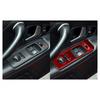 2Pcs Red Carbon Fiber Interior Window Control Cover Trim For 2000-09 Honda S2000
