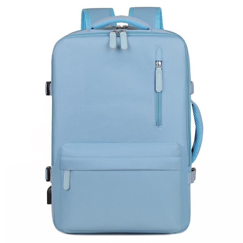 

2025 Новый водонепроницаемый дорожный рюкзак большой вместимости многофункциональный USB компьютерная деловая сумка Macaron рюкзак легкий расширяемый школьный ранец синий