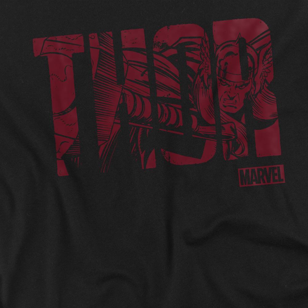 Marvel Unisex Adult Thor Text Long-Sleeved T-Shirt