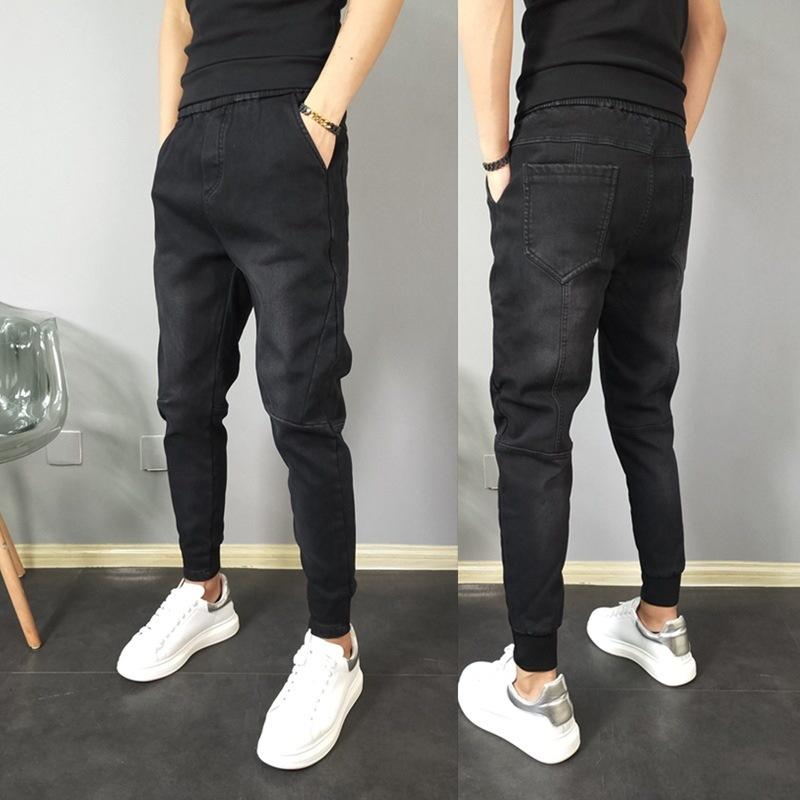 

Осенние мужские облегающие повседневные спортивные брюки Nine-Point Stretch 3XL чёрный