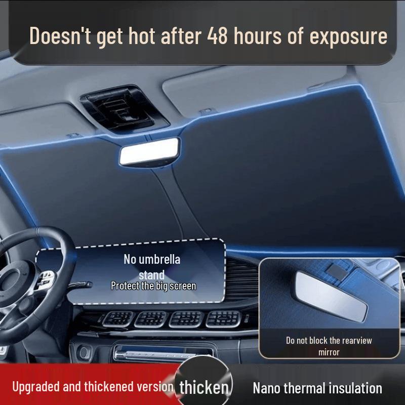 Car Sunshade Umbrella - Heat Insulation, Light Blocking, Universal Fit Shield for Summer Protection