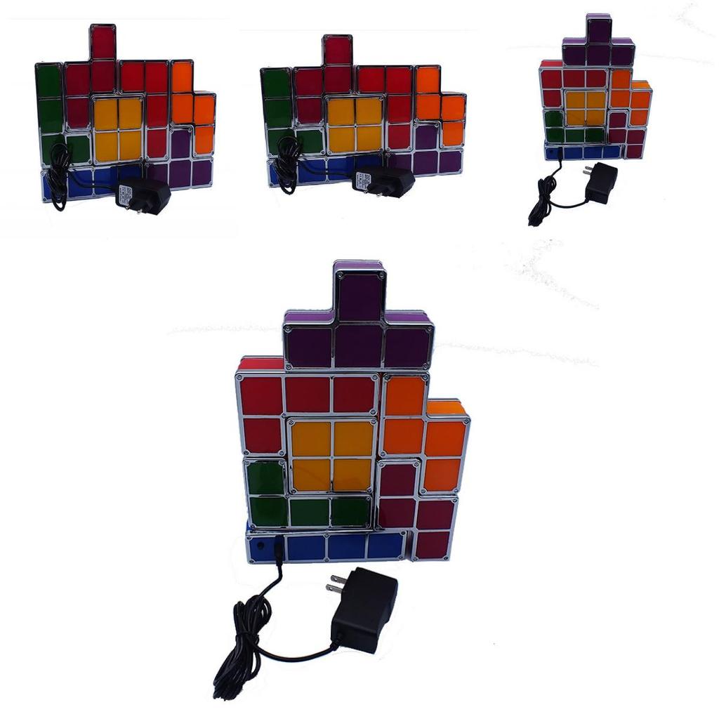 Tetris Led Night Light With 7 Colors Creative Stacking Block For Bedroom Decor