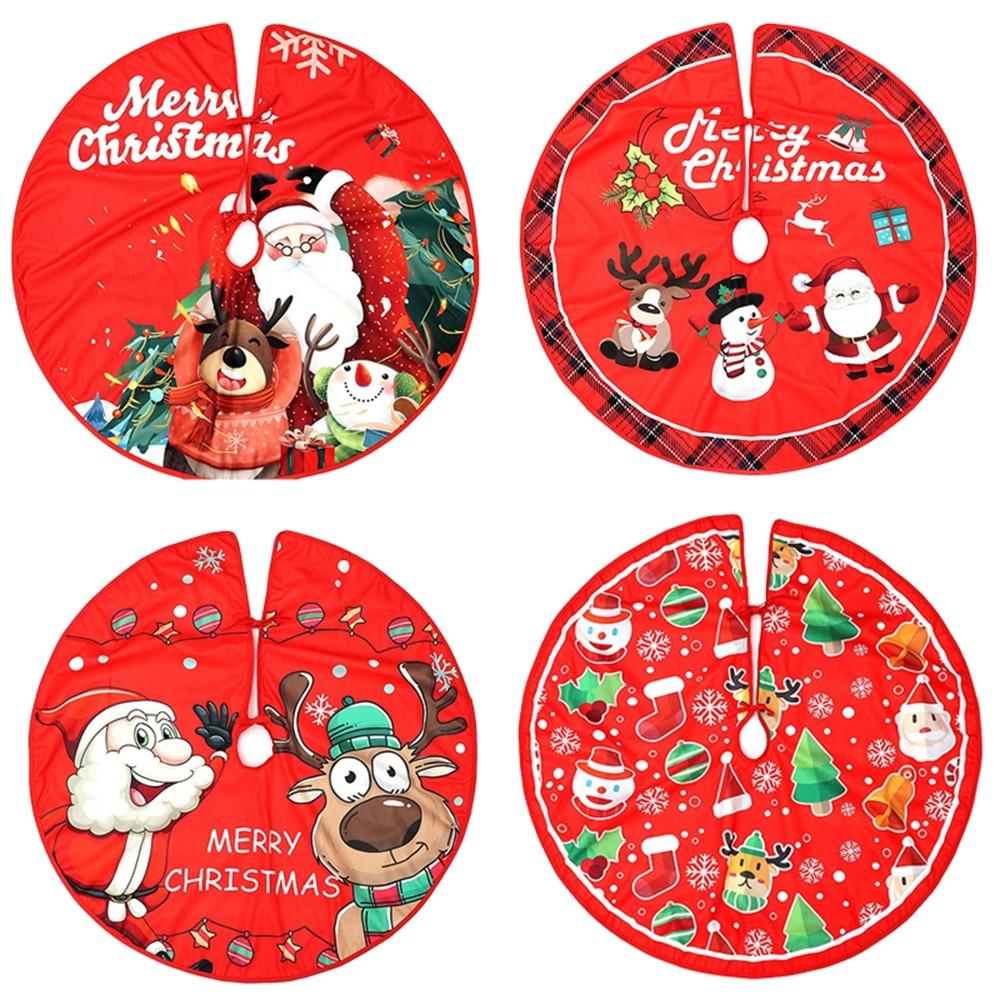 Party Decor Christmas Tree Skirt Merry Christmas Happy New Year Outdoor Blanket Snowman Santa Elk Home Supplies Xmas Floor Cover