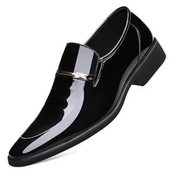 Pánské formální boty z lakované kůže, ležérní společenské boty pro podnikání, pánské boty s lesklým svrškem, jarní podzimní, levný výprodej, ne nový styl
